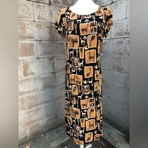 Vintage Mica Safari Tie Back Pullover Dress